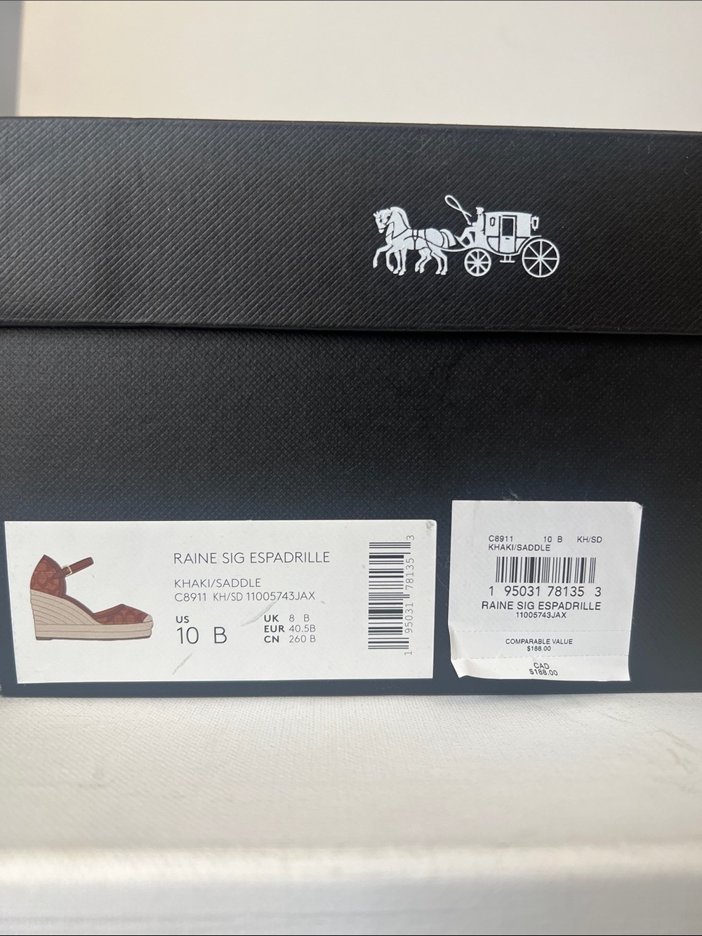 NWT Coach Tan Signature Canvas Espadrille Wedge Sandals - Picture 10 of 13